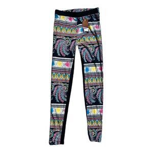 NWT Womens Lida Collection Artsy Funky Floral High Waisted Leggings - Sz XS